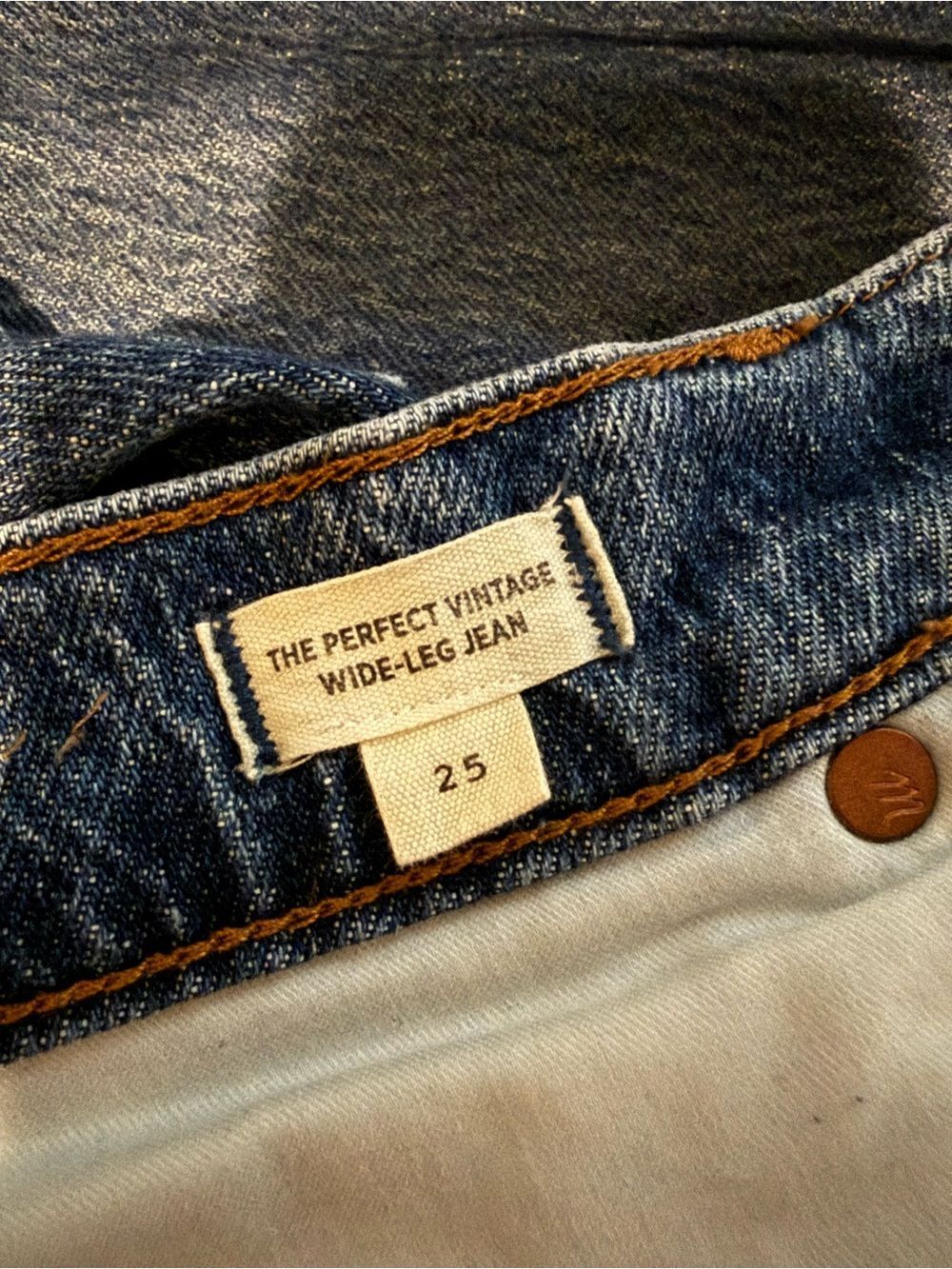 Madewell The Perfect Vintage Wide-Leg Jean - Hillson Wash Size 25 - Picture 5 of 8